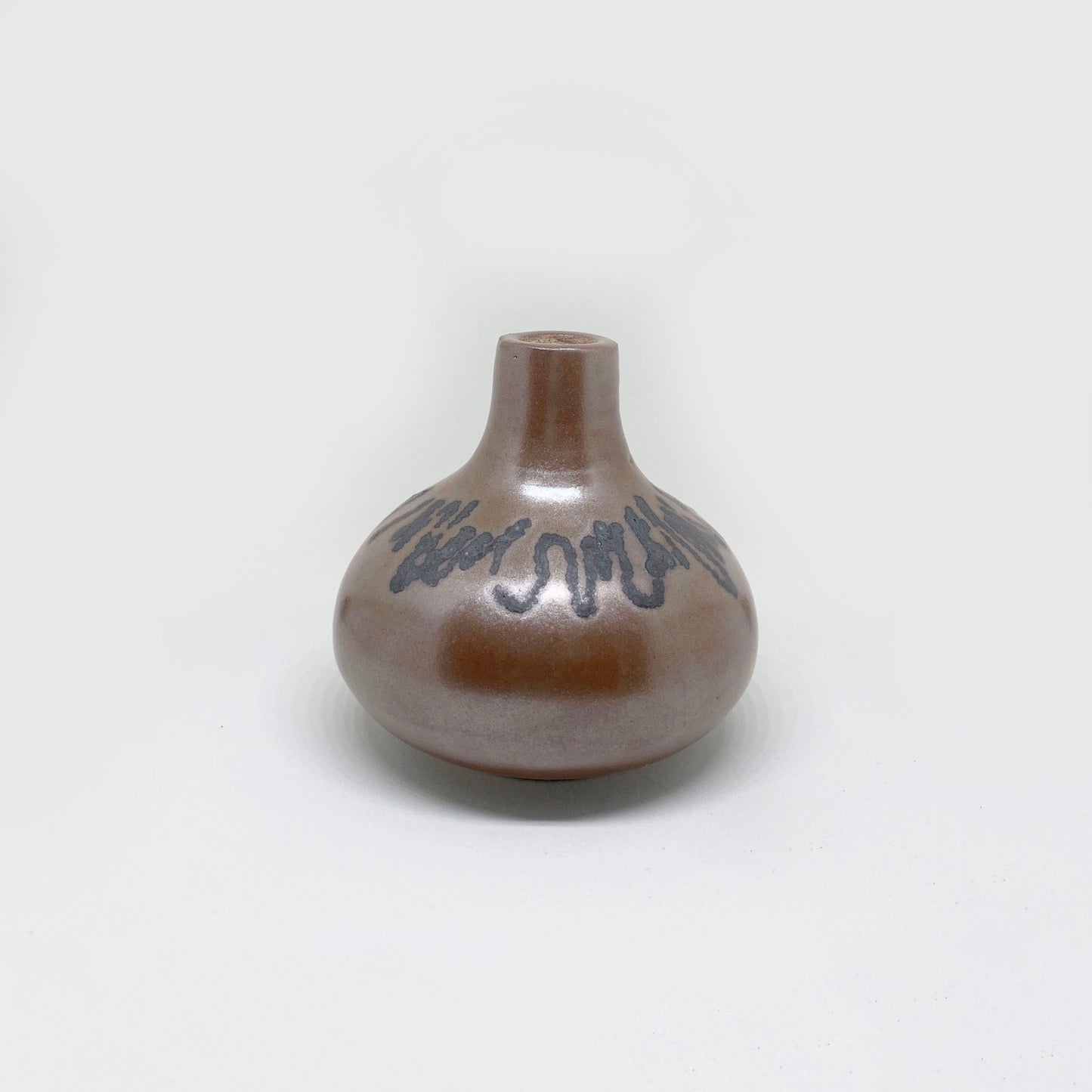 Mustard Shino Scribble Bud Vase