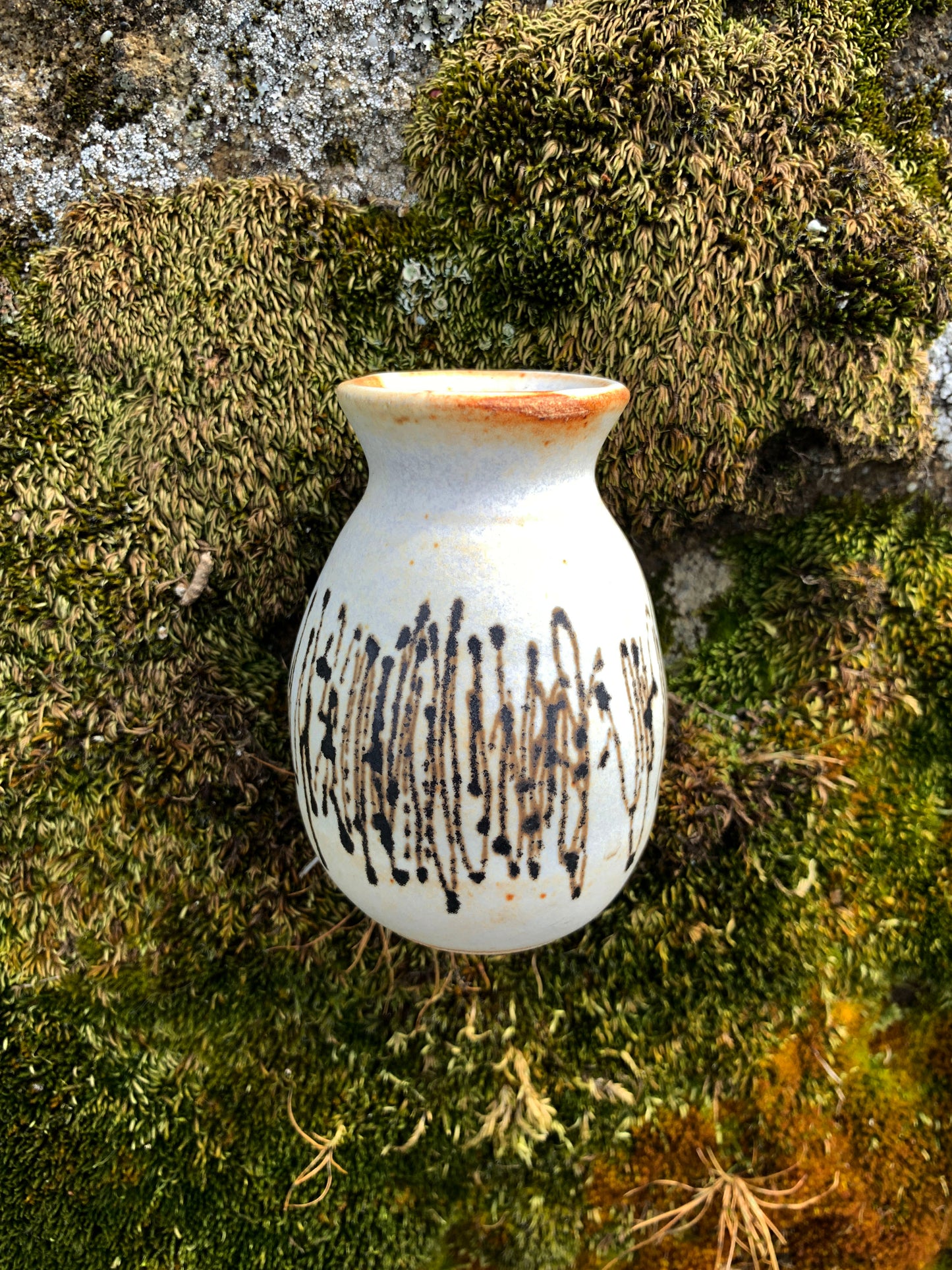 Small White Scribble Vase