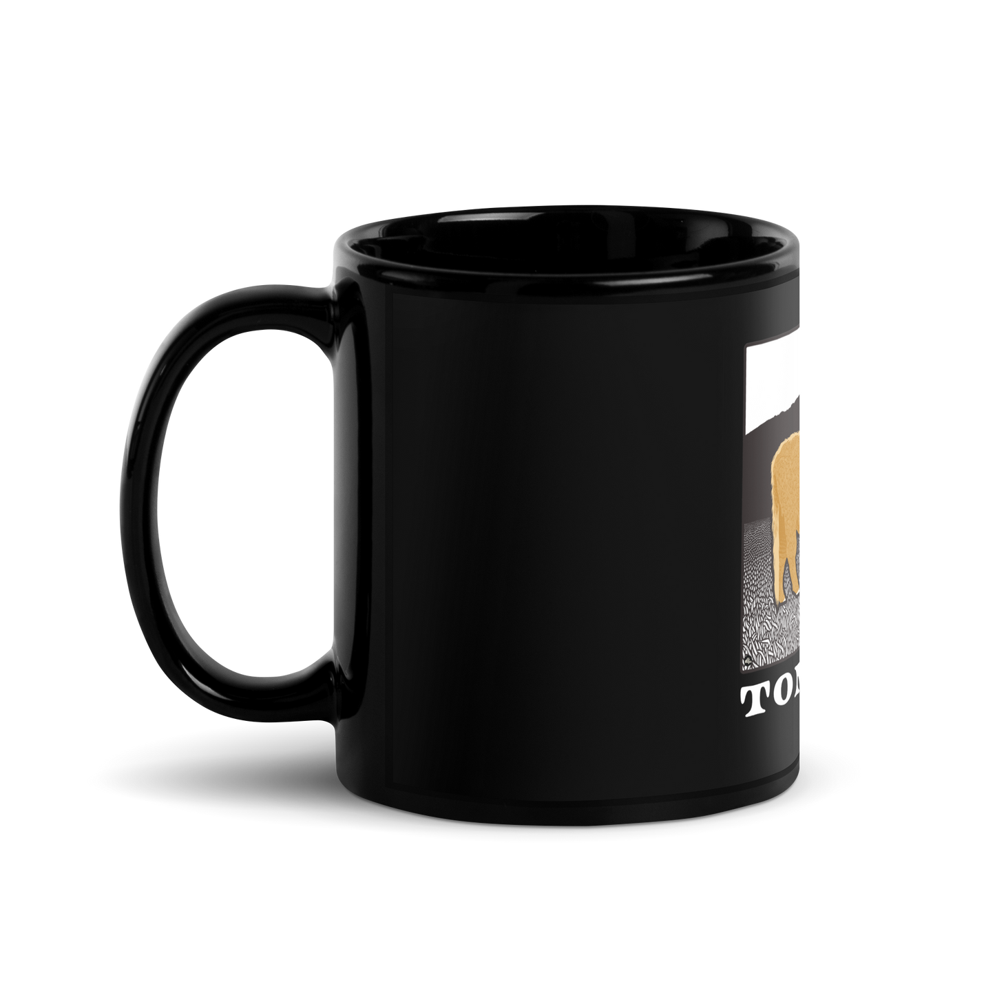 Tomales Highland Cow Black Glossy Mug