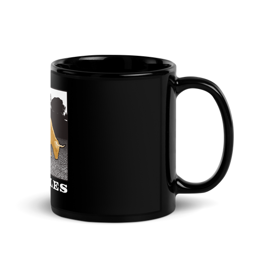 Tomales Highland Cow Black Glossy Mug