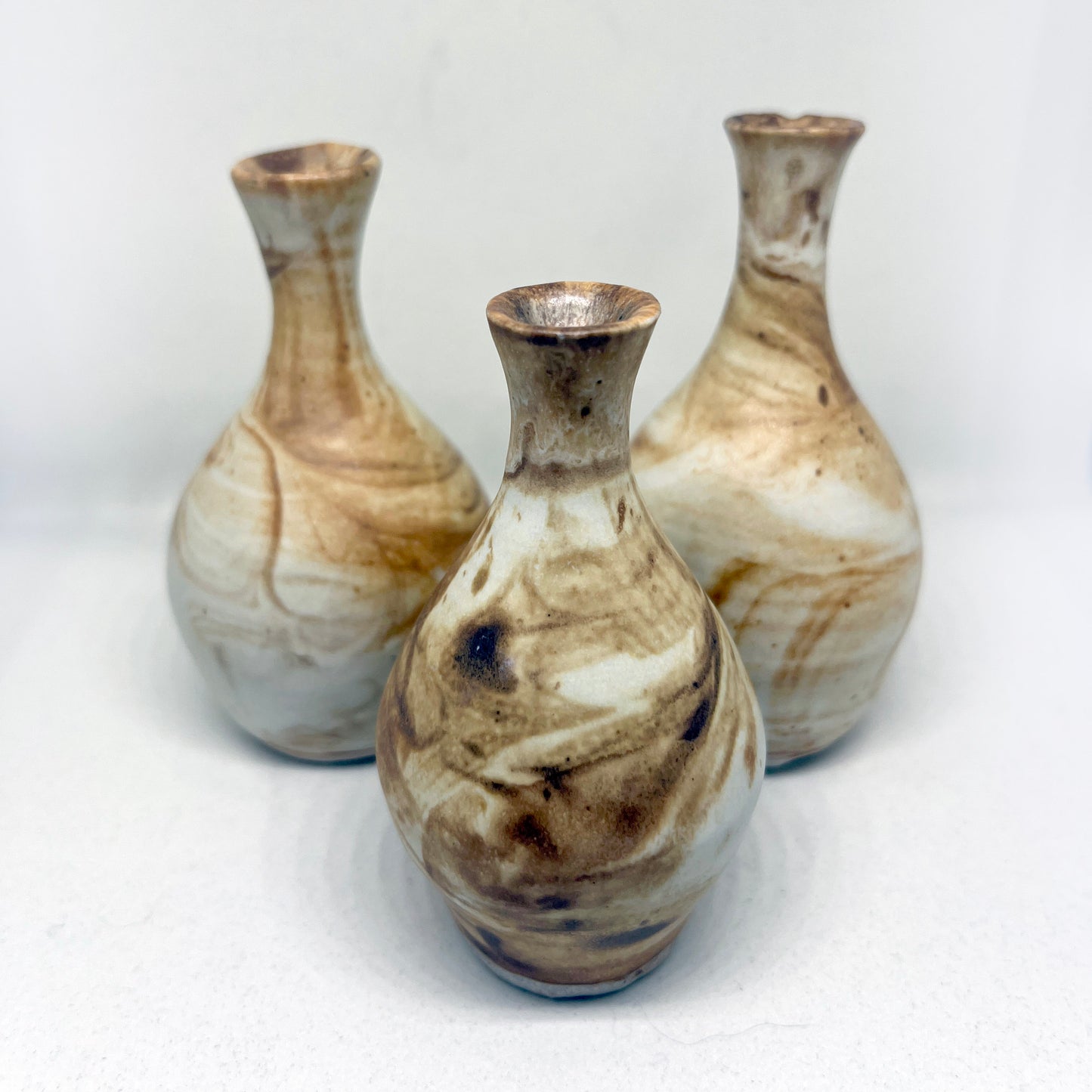 Tiny Marbled Bud Vase Trio