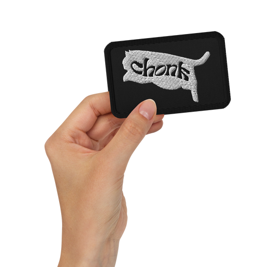 CHONK Cat Monochrome Embroidered Patch