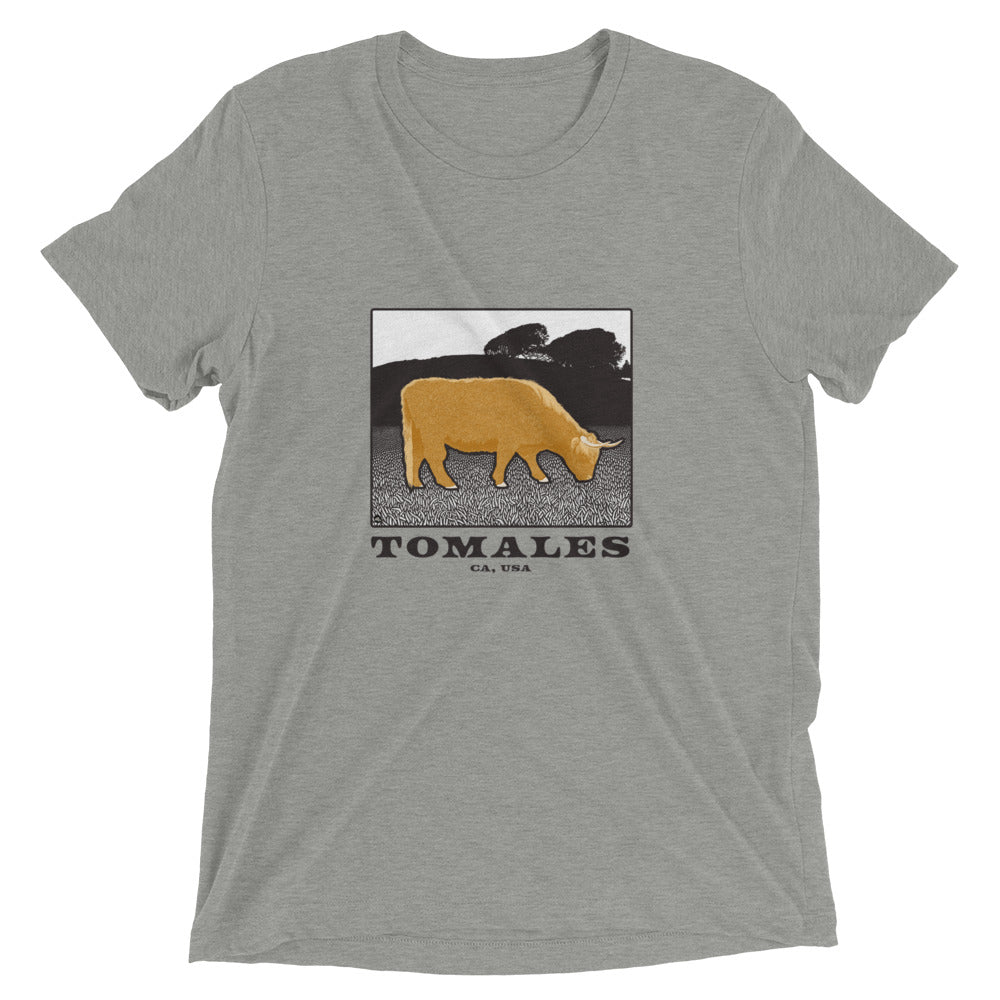 Tomales Highland Cow Unisex Tri-Blend Short Sleeve T-Shirt