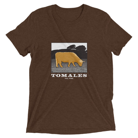 Tomales Highland Cow Unisex Tri-Blend Short Sleeve T-Shirt Dark