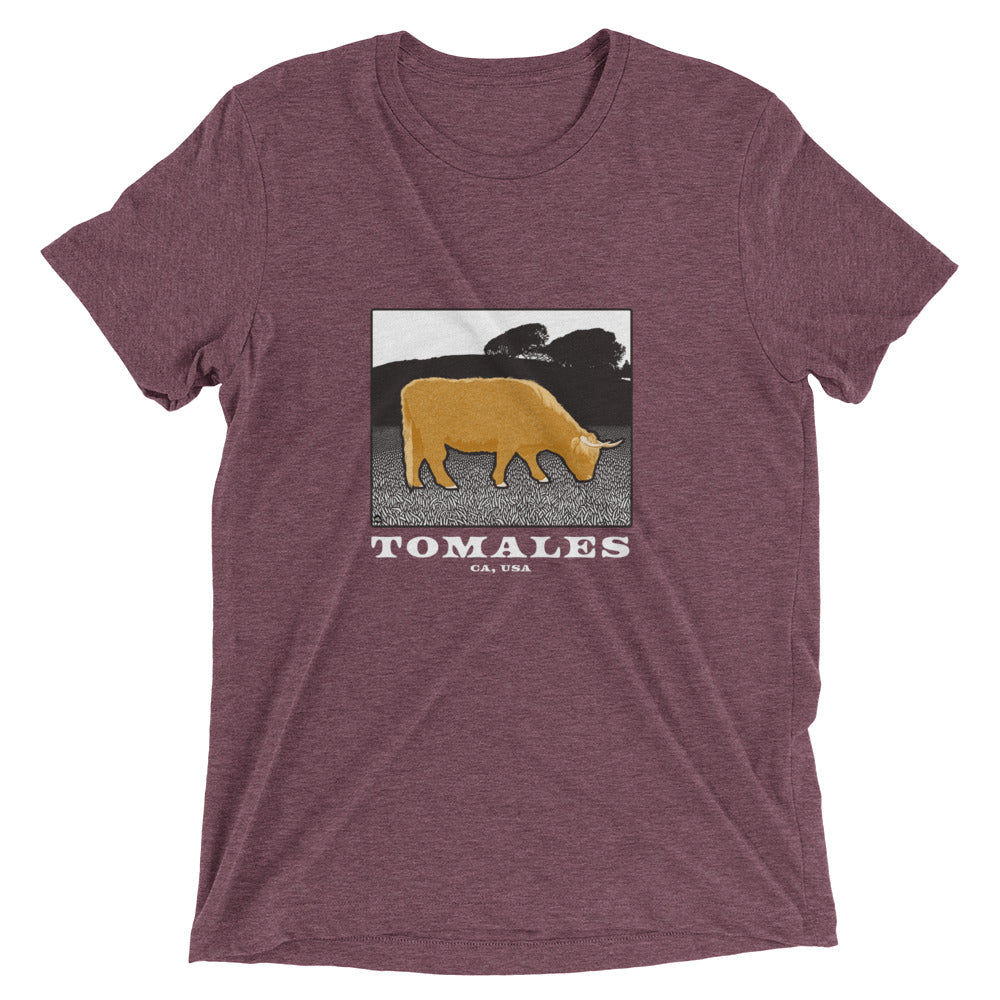 Tomales Highland Cow Unisex Tri-Blend Short Sleeve T-Shirt Dark
