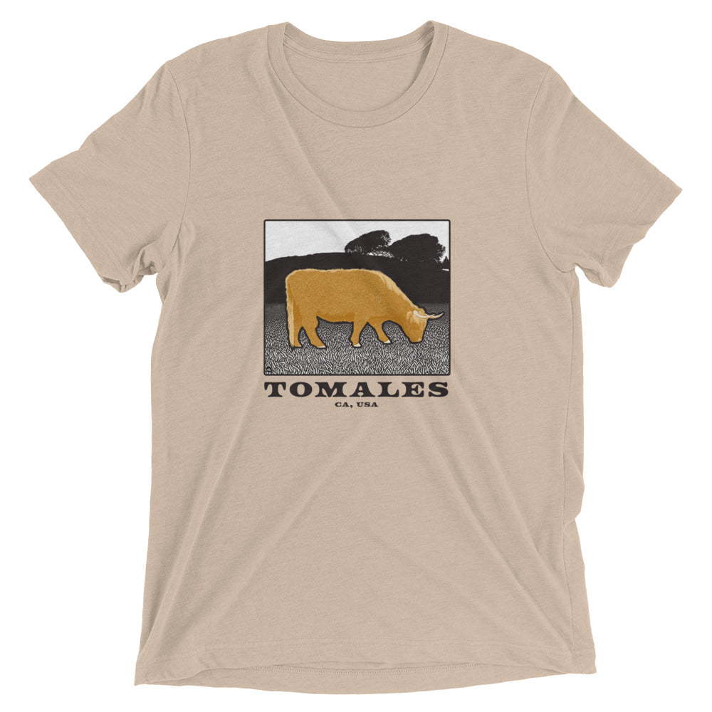 Tomales Highland Cow Unisex Tri-Blend Short Sleeve T-Shirt