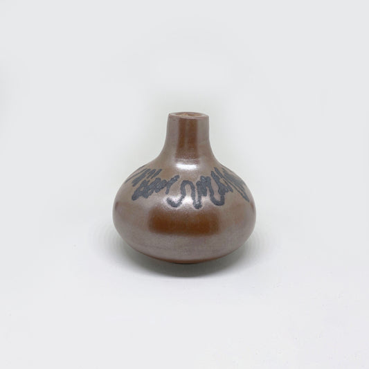 Mustard Shino Scribble Bud Vase