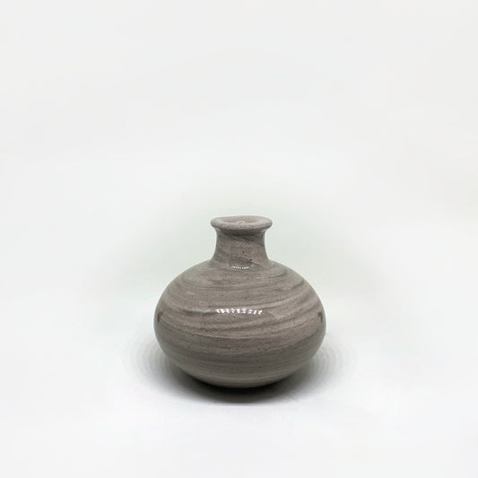 Transparent Grey Marbled Bud Vase