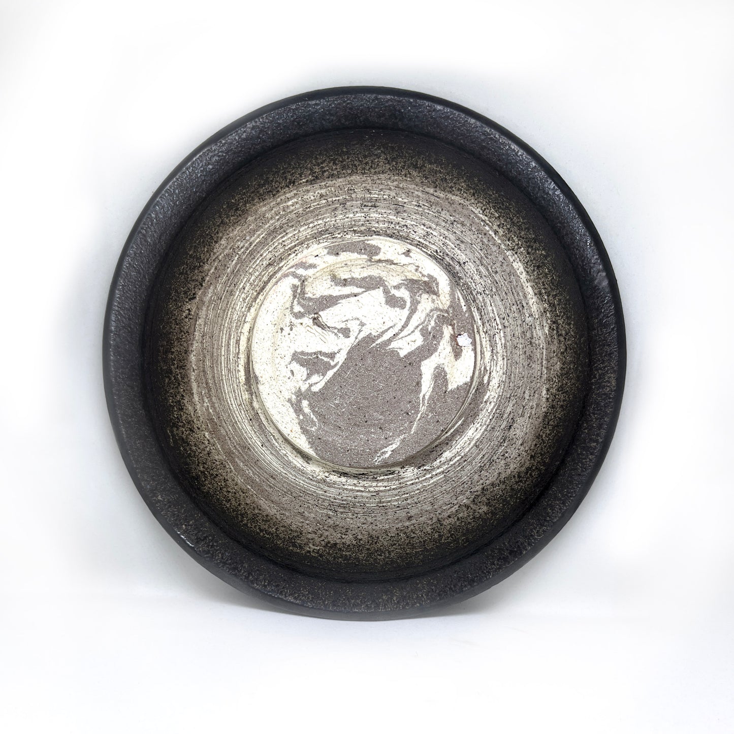 Black Marbled Low Bowl