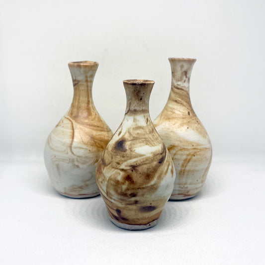 Tiny Marbled Bud Vase Trio